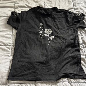 Black Tee with Subtle Woven Tag Detail
